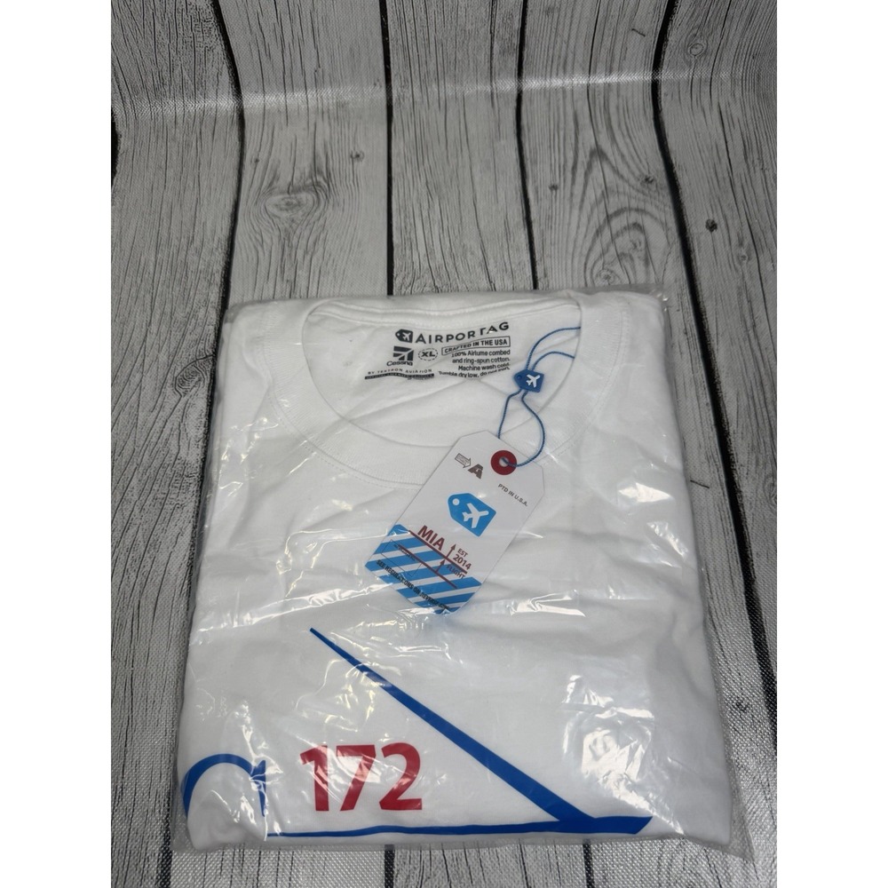 Airportag x Cessna 172 Skyhawk T-Shirt White Men's Size XL Big Logo Back NWT